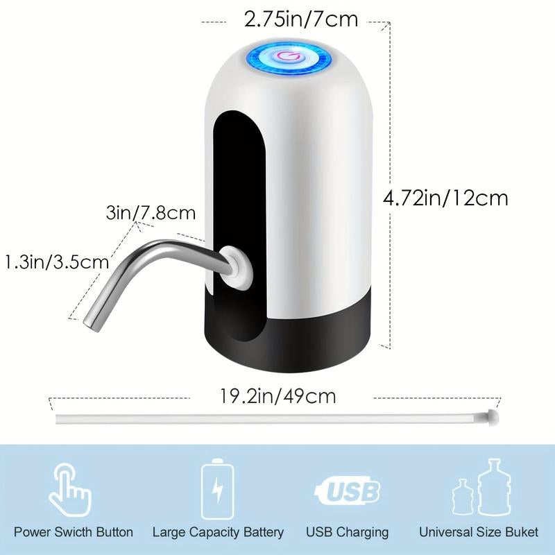 Water Bottle Dispenser, 1 Count USB Rechargeable Electric Water Bottle Pump, Automatic Water Dispenser Pump, Drinking Water Pump, Jug Pump, Water Dispenser Accessories, Drinking Accessories