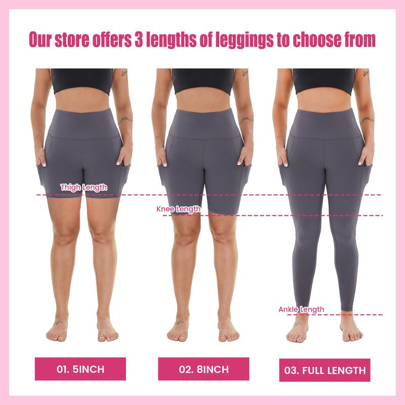 SHOWITTY 3 Pack Women'S Biker Shorts with Pockets, 11" High Waist Black Workout Sports Spandex Shorts for Gym Yoga Running Summer Clothes