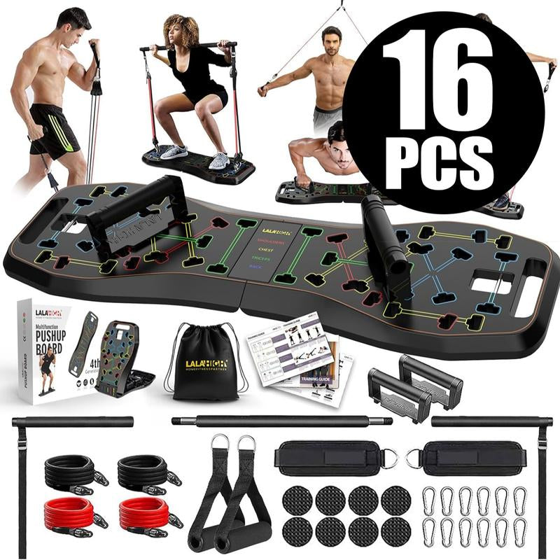LALAHIGH Portable Home Gym System:Five Versions of Push-Up Board Sets