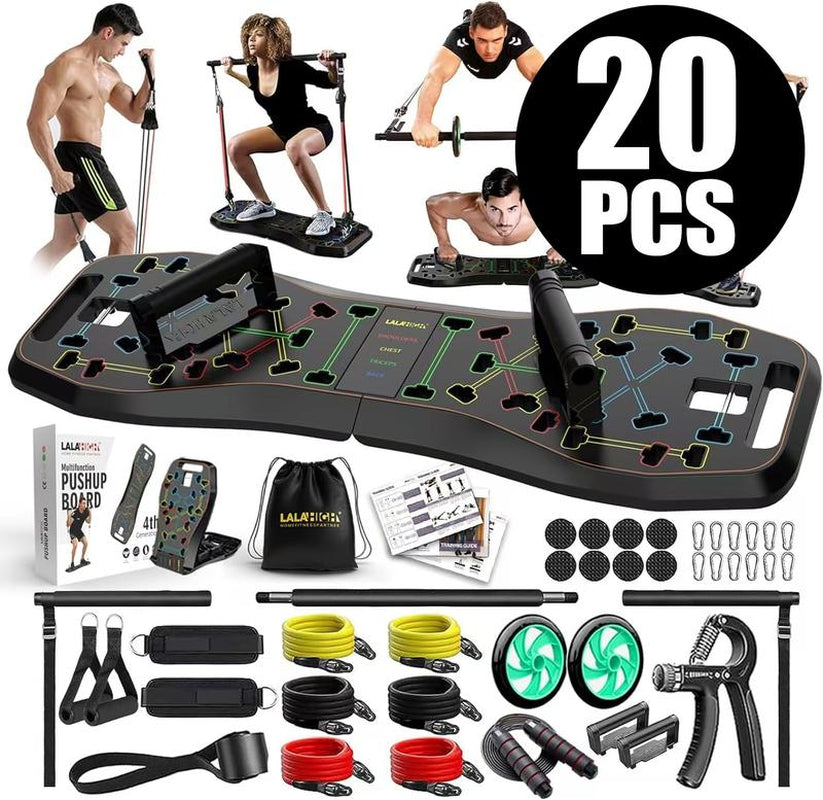 LALAHIGH Portable Home Gym System:Five Versions of Push-Up Board Sets