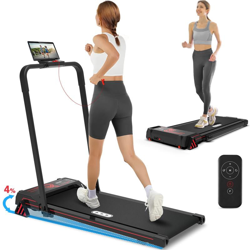 Redliro under Desk Treadmill Walking Pad for Home Office Portable Walking Treadmill 2.25HP Walking Jogging Machine with 265 Lbs Weight Capacity Remote Control LED Display Black