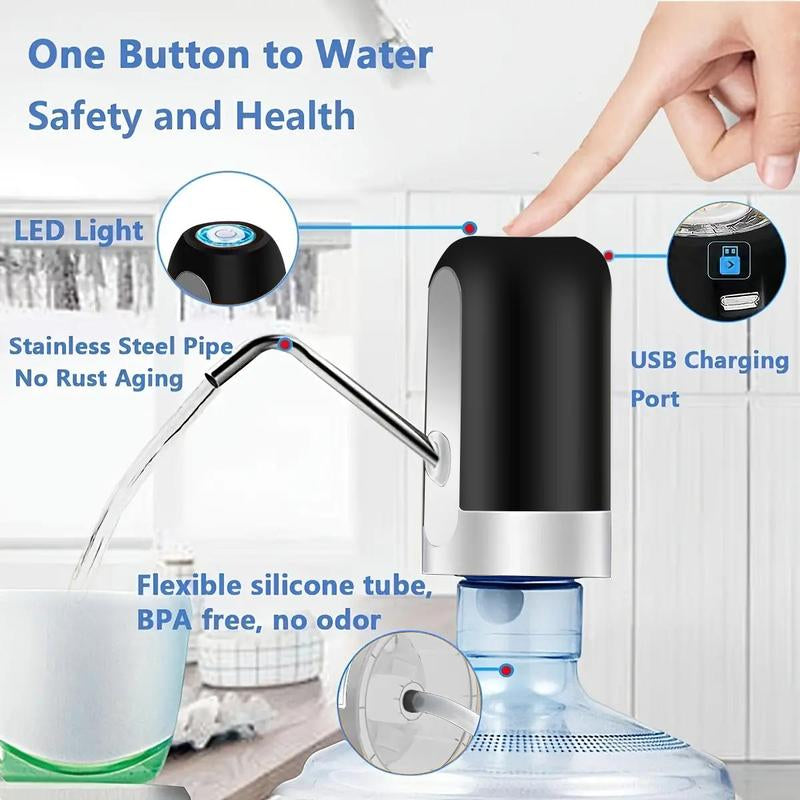 Water Bottle Dispenser, 1 Count USB Rechargeable Electric Water Bottle Pump, Automatic Water Dispenser Pump, Drinking Water Pump, Jug Pump, Water Dispenser Accessories, Drinking Accessories