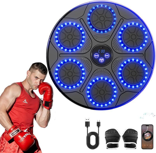 Music Boxing Machine Home Wall Mount Music Boxer, Electronic Smart Focus Agility Training Digital Boxing Wall Target Punching Pads Suitable for Kids