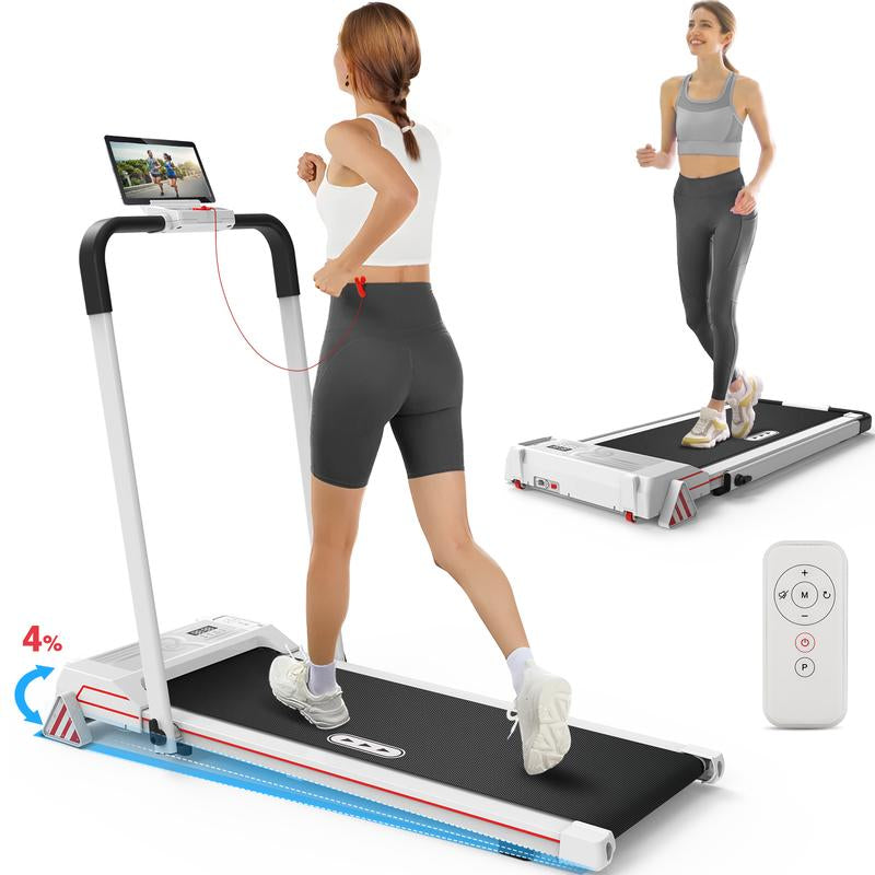 Redliro under Desk Treadmill Walking Pad for Home Office Portable Walking Treadmill 2.25HP Walking Jogging Machine with 265 Lbs Weight Capacity Remote Control LED Display Black