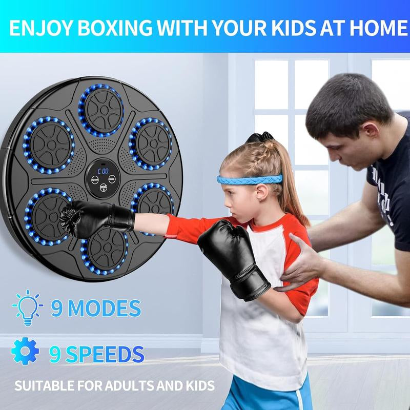Music Boxing Machine Home Wall Mount Music Boxer, Electronic Smart Focus Agility Training Digital Boxing Wall Target Punching Pads Suitable for Kids