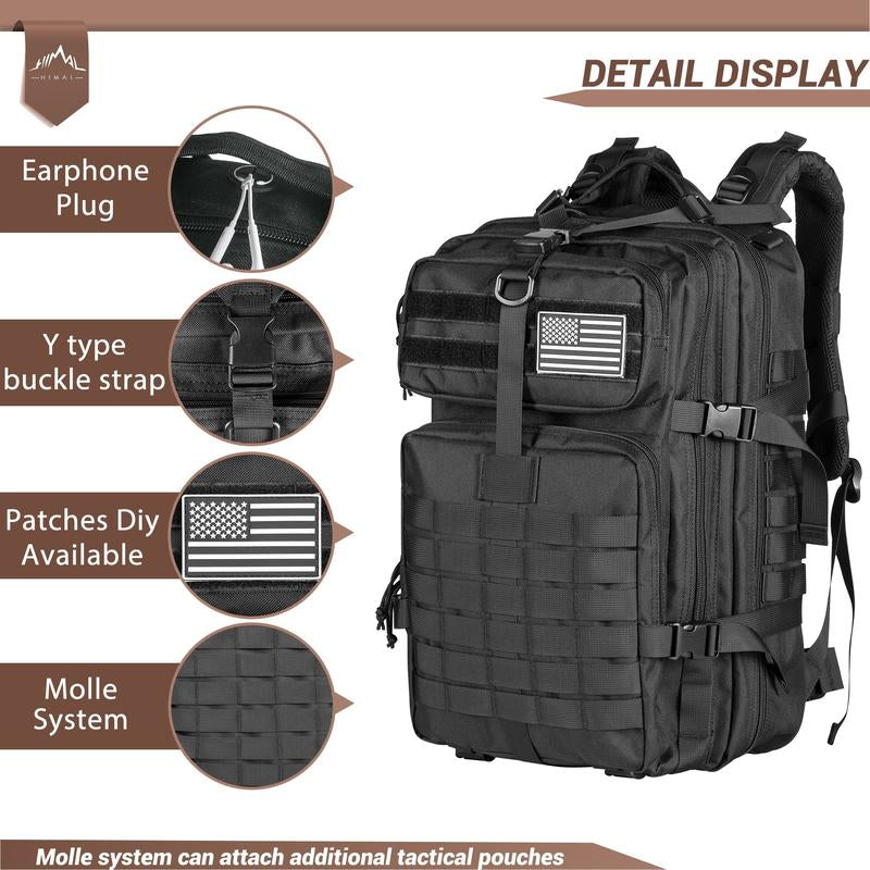 Himal Outdoors Military Tactical Backpack - Large Army 3 Day Assault Pack Molle Bag Rucksack,40L