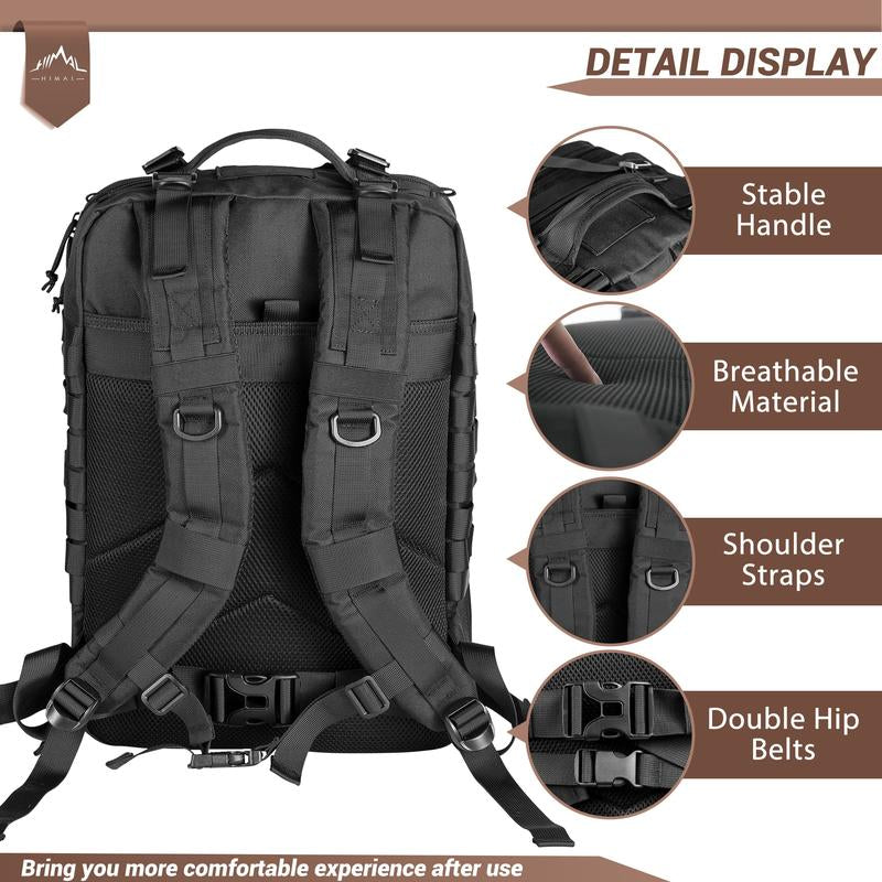 Himal Outdoors Military Tactical Backpack - Large Army 3 Day Assault Pack Molle Bag Rucksack,40L