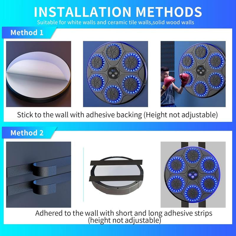 Music Boxing Machine Home Wall Mount Music Boxer, Electronic Smart Focus Agility Training Digital Boxing Wall Target Punching Pads Suitable for Kids