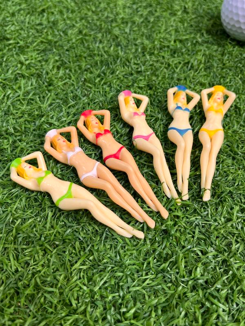 CRESTGOLF Funny Golf Tees,Plastic Golf Tees for Golf Gift for Men Golfers Mixed Color -6Pcs