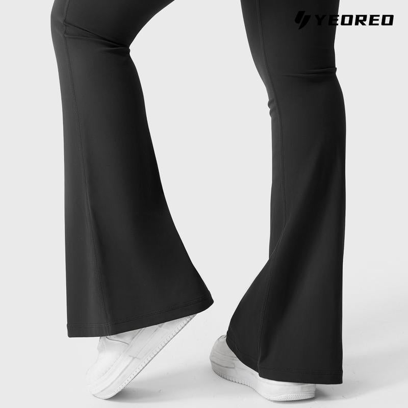 YEOREO Women'S Flared Leggings with Pockets Women'S Fitness Leggings Butt Lifting Fitness Yoga Leggings Exercise Pants Activewear Outdoor Athletic
