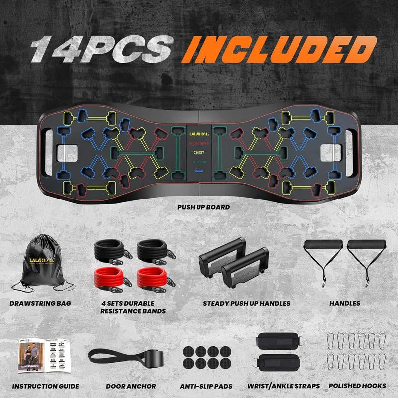 LALAHIGH Portable Home Gym System:Five Versions of Push-Up Board Sets