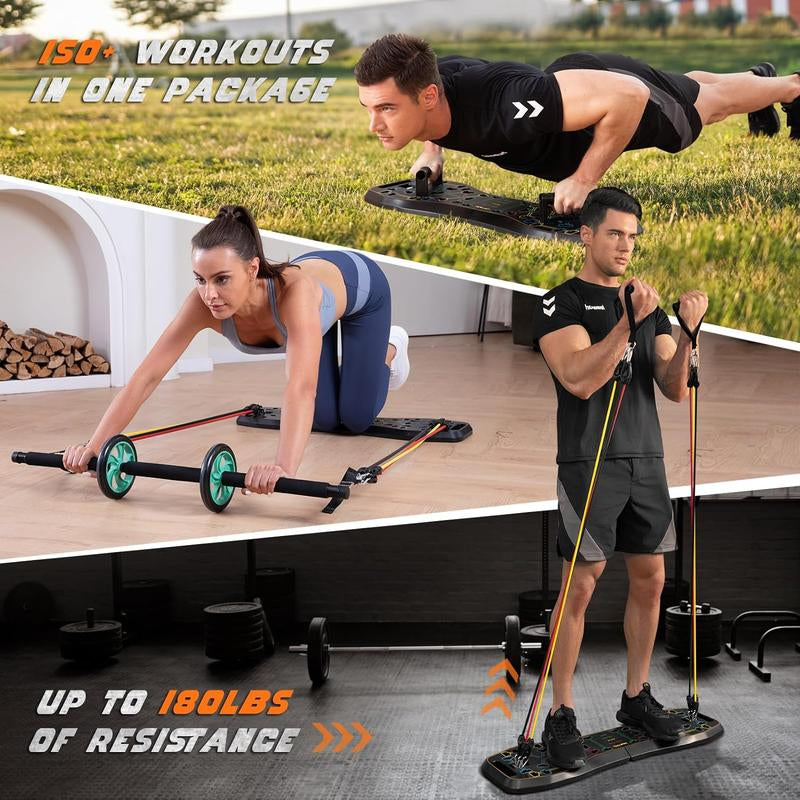 LALAHIGH Portable Home Gym System:Five Versions of Push-Up Board Sets