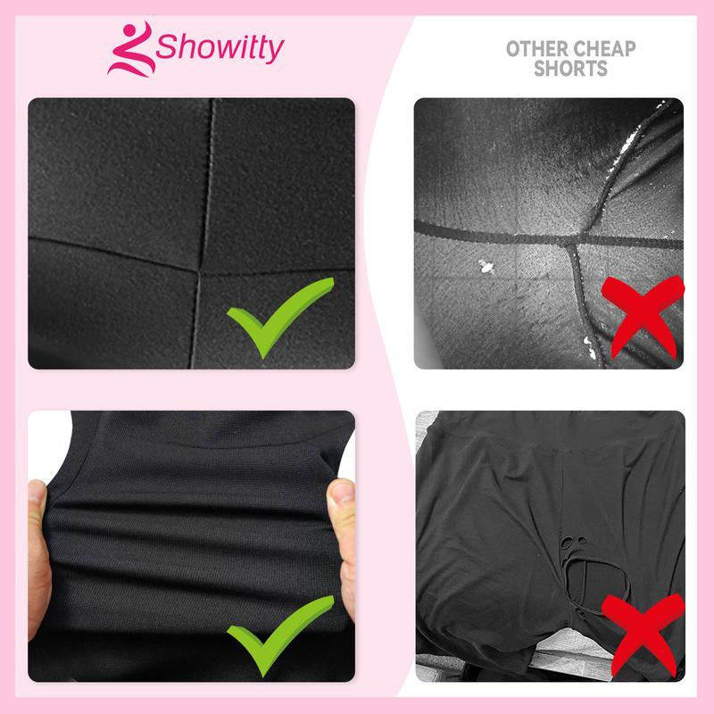 SHOWITTY 3 Pack Women'S Biker Shorts with Pockets, 11" High Waist Black Workout Sports Spandex Shorts for Gym Yoga Running Summer Clothes