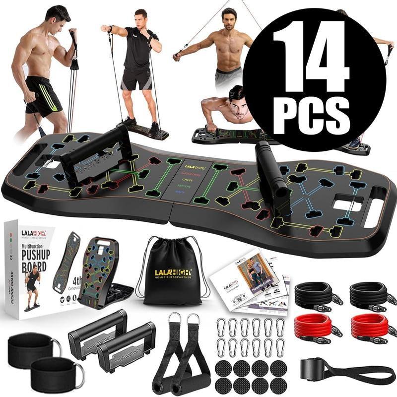 LALAHIGH Portable Home Gym System:Five Versions of Push-Up Board Sets