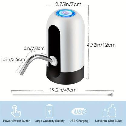 Water Bottle Dispenser, 1 Count USB Rechargeable Electric Water Bottle Pump, Automatic Water Dispenser Pump, Drinking Water Pump, Jug Pump, Water Dispenser Accessories, Drinking Accessories