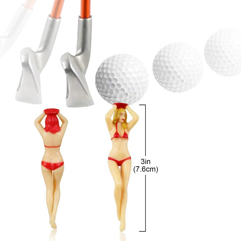 CRESTGOLF Funny Golf Tees,Plastic Golf Tees for Golf Gift for Men Golfers Mixed Color -6Pcs
