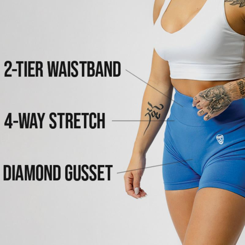 3PK Infinity Seamless Shorts by Gymreapers Moisture-Wicking Breathable Gym Shorts, Diamond Gusset Crotch,Scrunch Back, Two-Tier Waistband, Squat Proof