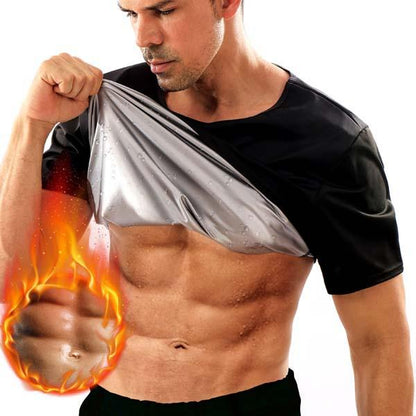 Short Sleeve Sauna T-Shirts, Upgrade Generation, Shoulder Width Expansion, No Odor, Increased and Fitter Collar Size, Suitable for Obese Individuals - Workout Slimming, Back to School Summer, Faster Sweat, More Calories Burning, Charming Figure